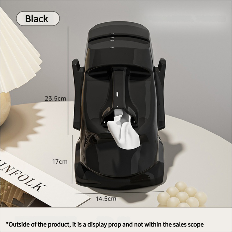 Black Versatile Desktop Headphone Stand & Tissue Box (23.5x17x14.5cm)