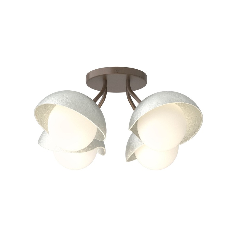 Brooklyn 4-Light Single Shade Semi-Flush Bronze Vintage Platinum