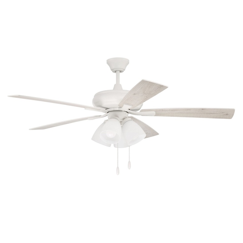 Craftmade ECF114W5-WWOK Eos Frost 4 Light 52″Ceiling Fan White