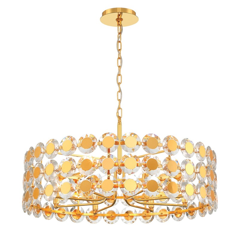 Eight Light Pendant from the Perrene Collection in Gold Finish by Eurofase