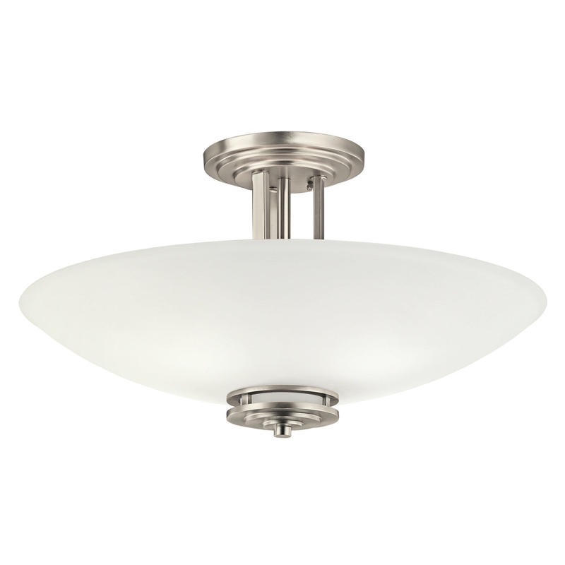Kichler 3677NI Four Light Semi Flush Mount, Brushed Nickel