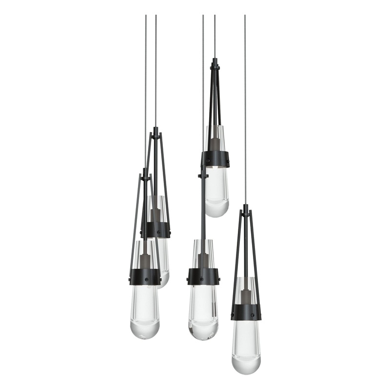 Link 5-Light Clear Glass Pendant Ink