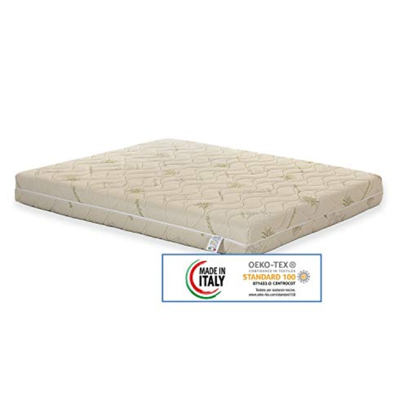 Materasso Lattice 100% Singolo Modello Nuvola Misura 80×200 con Sette Zone di portanza differenziata, Rivestimento sfoderabile Anallergico antiacaro.