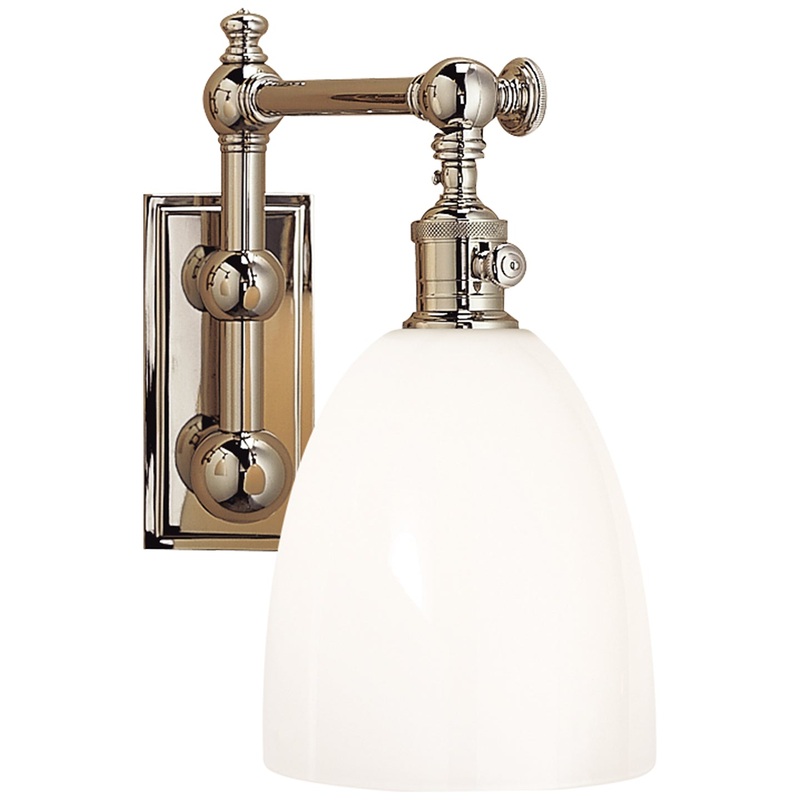 One Light Wall Sconce from the Pimlico Collection in Polished Nickel Finish by Visual Comfort Signature