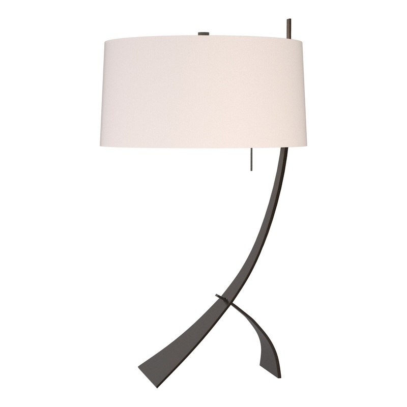 Stasis Table Lamp Oil Rubbed Bronze Flax Shade (SE)