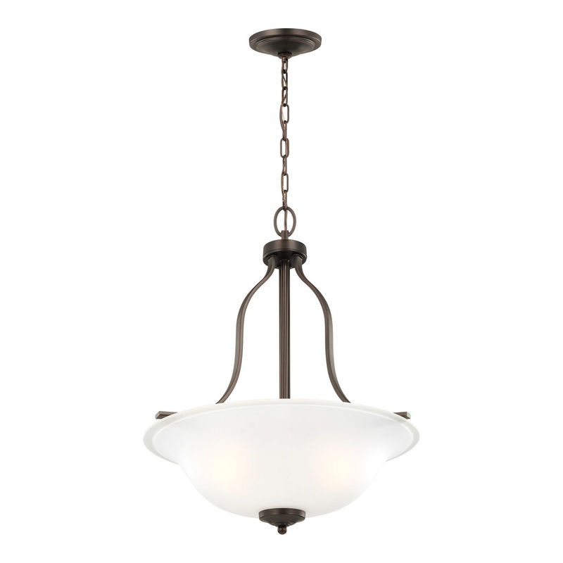 Three Light Pendant from the Emmons Collection in Bronze Finish by Generation Lighting