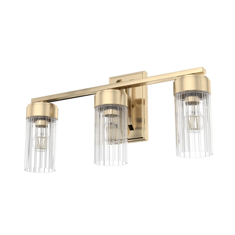 Three Light Vanity from the Gatz Collection in Alturas Gold Finish by Hunter
