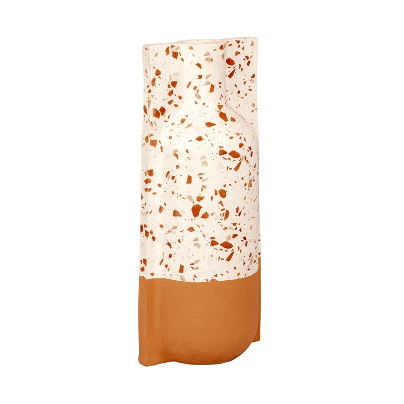 Vase from the Urbino Collection in White Terrazzo/Terracotta Finish by Varaluz