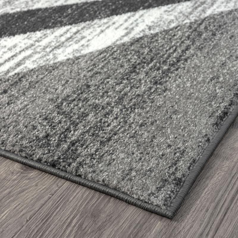 Adore Geometric Textural Rug – Grey – 240×330