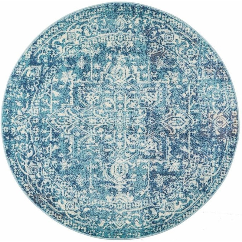 Evoke 253 Blue Round by Rug Culture -240X240CM – ROUND