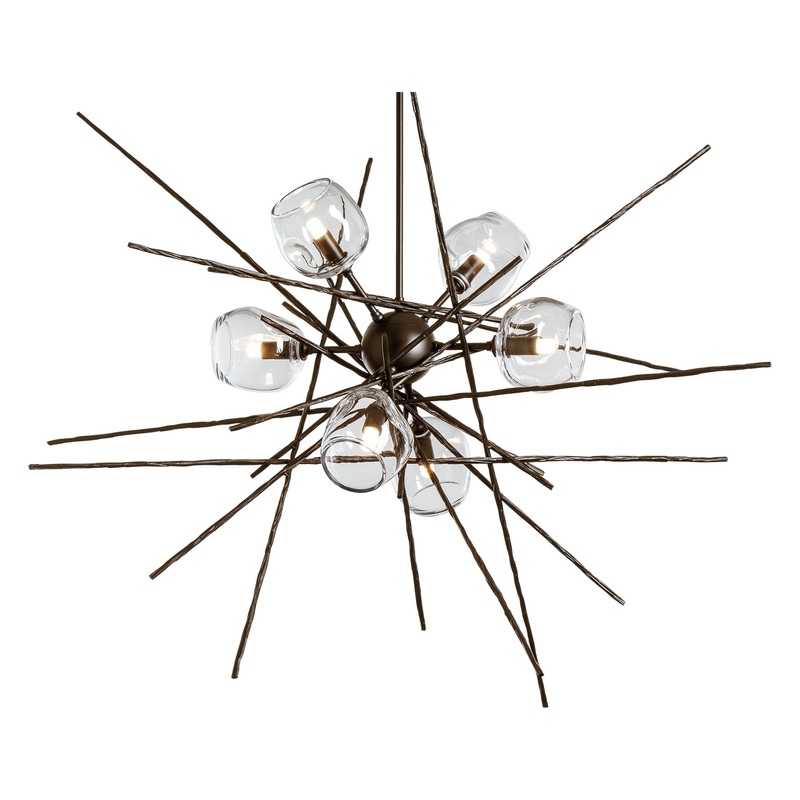 Griffin Starburst Pendant Bronze Clear Glass (ZM)