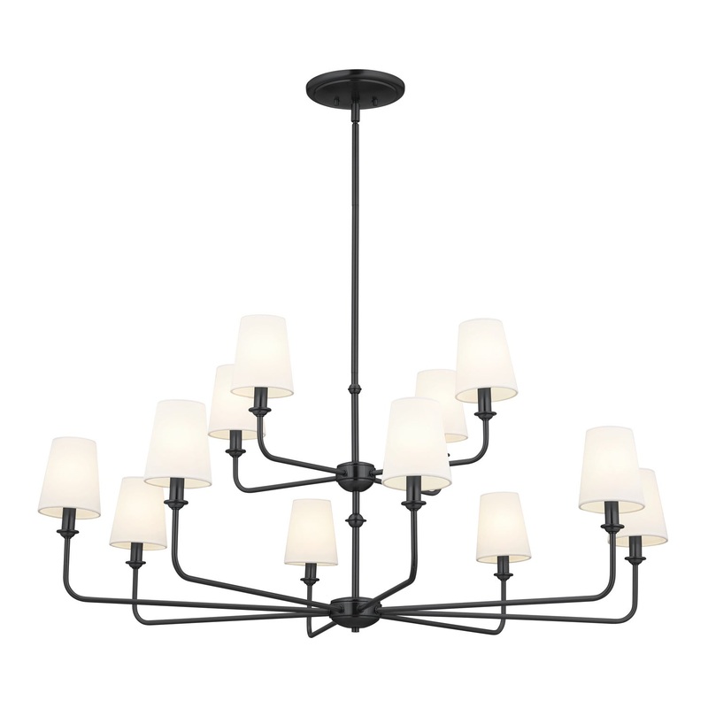 Kichler 52518BK 12 Light Chandelier, Black