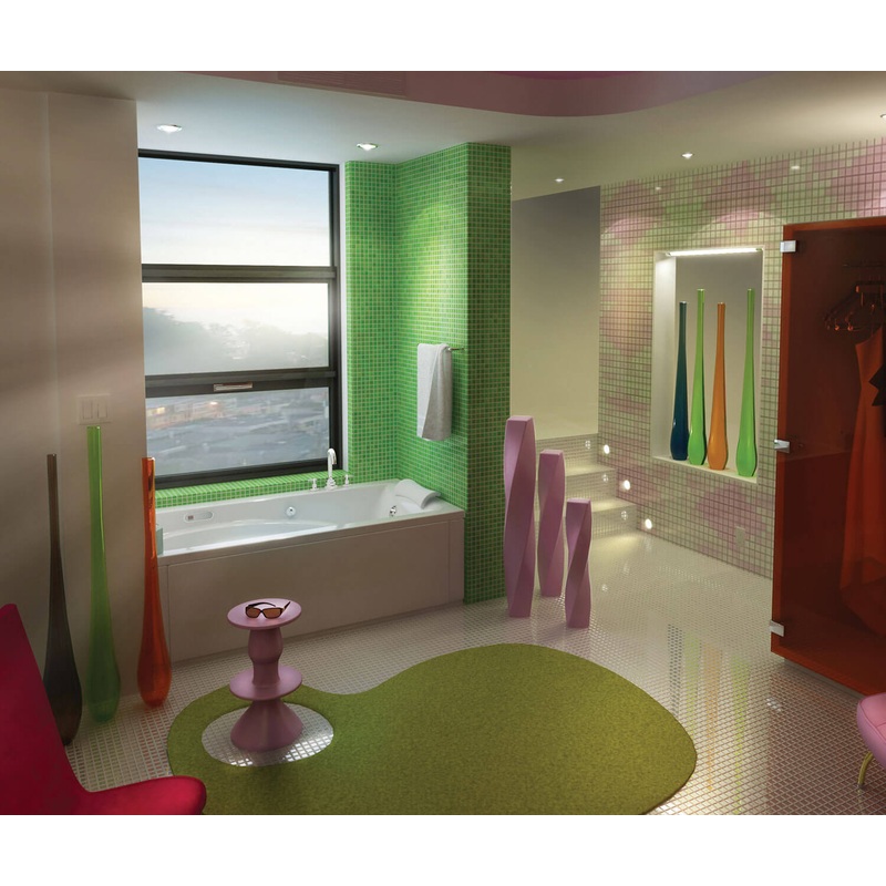 MAAX 101265-L-056-001 Optik 6032 Acrylic Alcove Left-Hand Drain Combined Hydrofeel & Aerofeel Bathtub in White