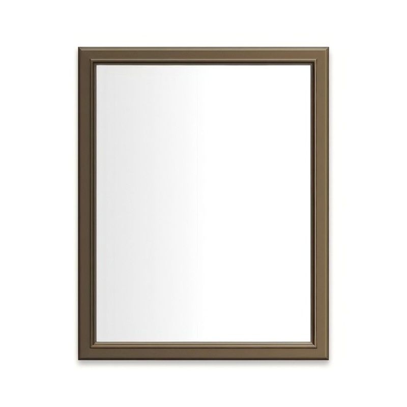 Medicine Cabinet Main Line 24W x 30H Inch 1 Doors Framed Mirror Brushed Bronze Flat Top Bryn Mawr Frame Slow Close Hinges 4 Inch