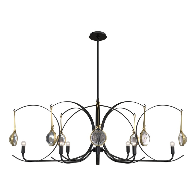 Optic 8-Light Oval Pendant Ink Modern Brass