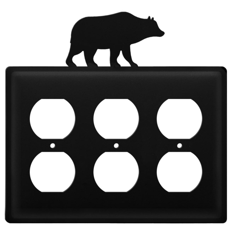 Village Wrought Iron EOOO-14 Triple Bear Triple Outlet Cover CUSTOM Product
