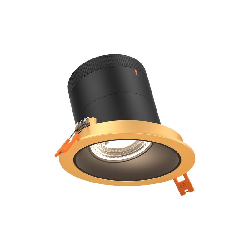 4″ Modular Downlight Black with Gold Trim 60 Degrees Sloped Ceiling