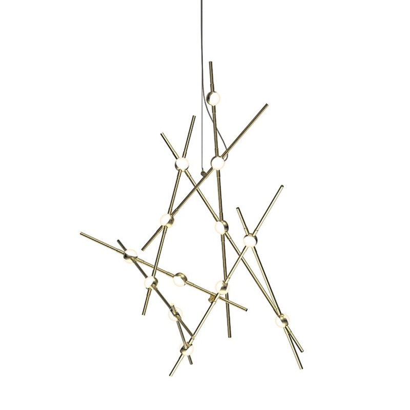 Constellation Aquila Minor Satin Brass with White Optical Acrylic 2700K 20′ Adjustable Cord/Cable