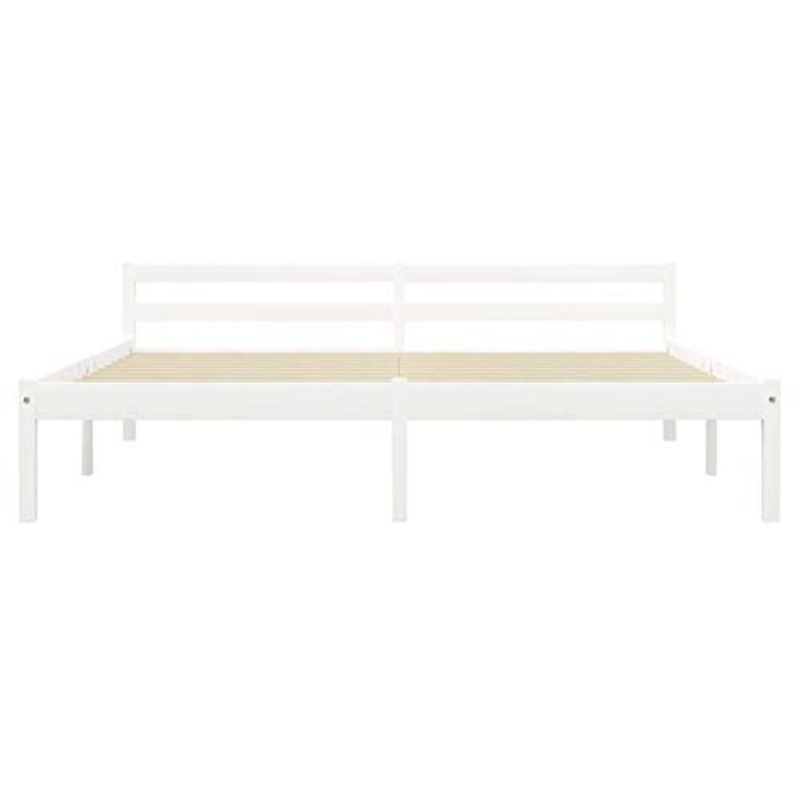 Lasamot Struttura Letto in Legno massello di Pino Bianco, giroletto per Camera da Letto Famiglia Pratico giroletto in Stile Moderno 206 x 186 x 60 cm (Lunghezza x Larghezza x Altezza) con 2 cassetti