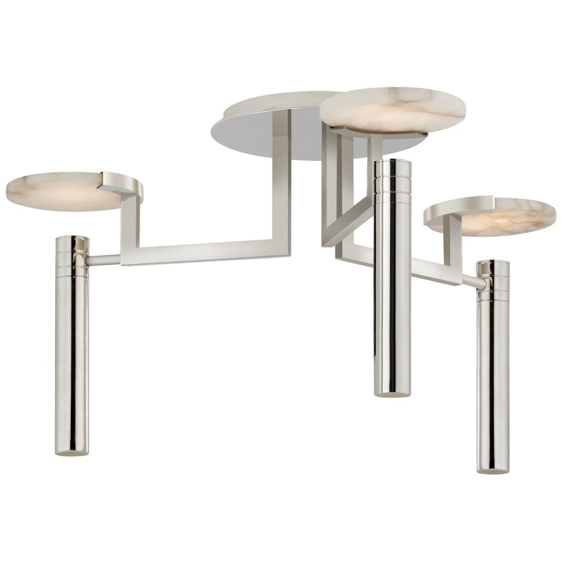 LED Semi-Flush Mount from the Melange Collection in Polished Nickel Finish by Visual Comfort Signature