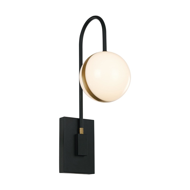 LED Vanity from the Tagliato Collection in Matte Black/Brushed Gold Finish by Alora