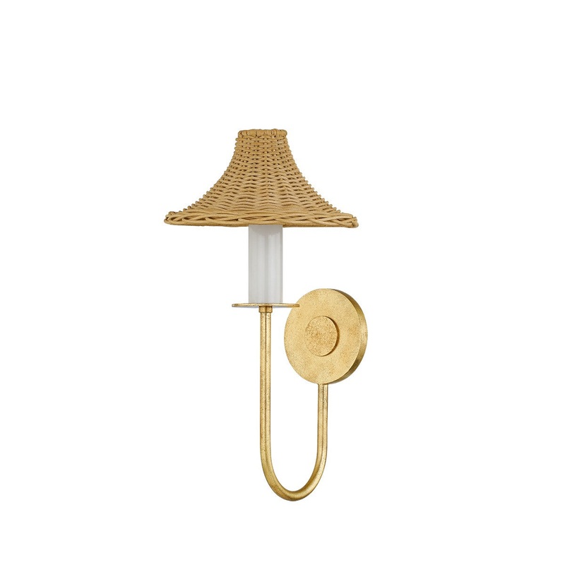 One Light Wall Sconce from the Twila Collection in Vintage Gold Leaf Finish by Mitzi