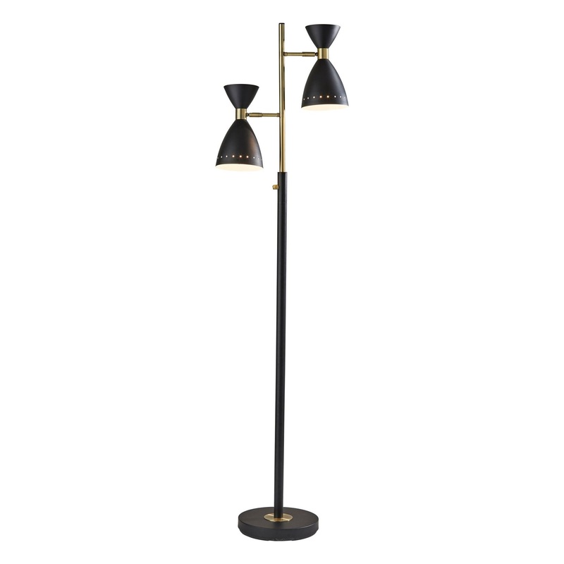 Oscar Tree Lamp Black with Antique Brass