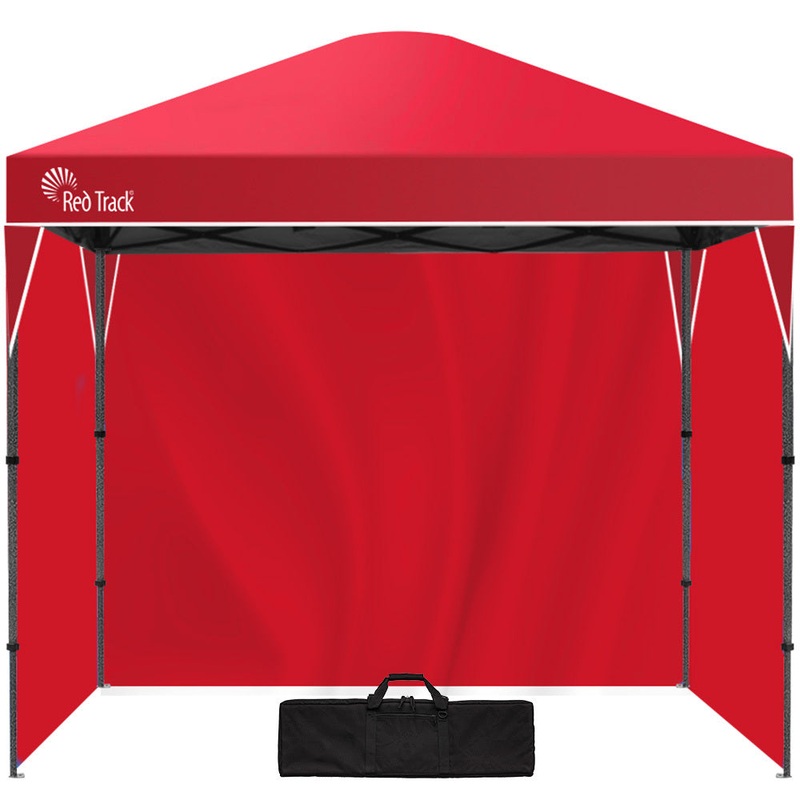 RED TRACK 3x3m Ultra Compact Folding Gazebo, Walls, Carry bag, Portable Outdoor Popup Marquee for Camping Beach, Red