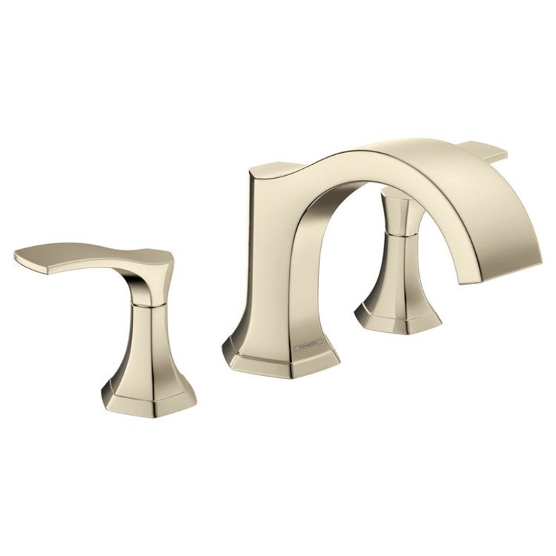 Roman Tub Trim Locarno Widespread 2 Lever Polished Nickel ADA 4-7/8 Inch Spread 5.81 Gallons per Minute