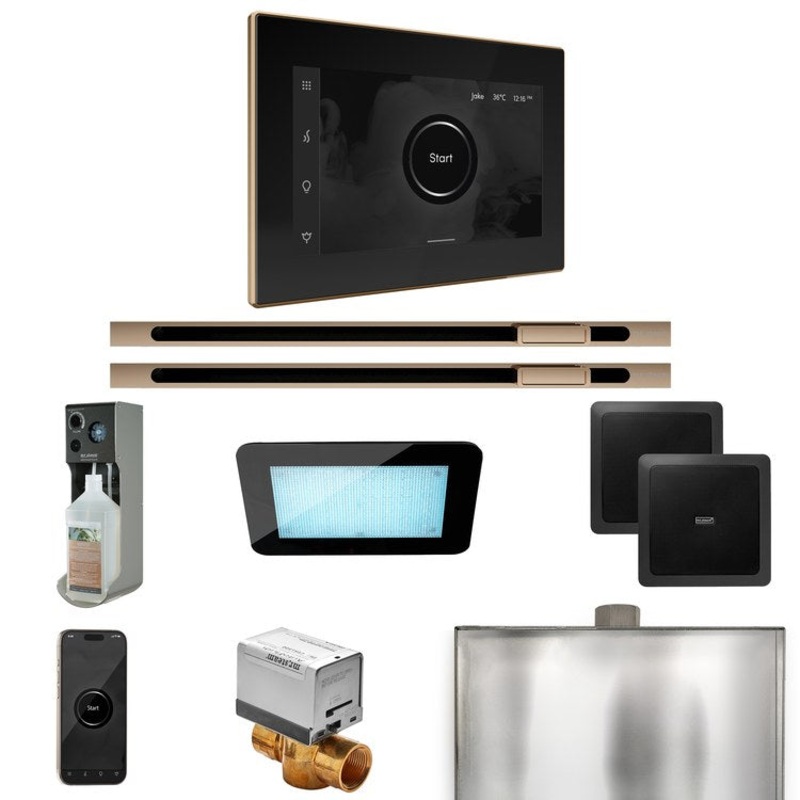 Steam Kit xDream Max Linear Black/Polished Gold Control Package for MX4/MX5/MX6