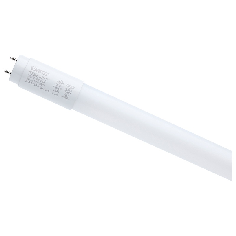 10 Watt – 4 Foot T8 LED – G13 Base – 30K/35K/40K/50K/65K CCT Selectable – Type A – Frost by Satco
