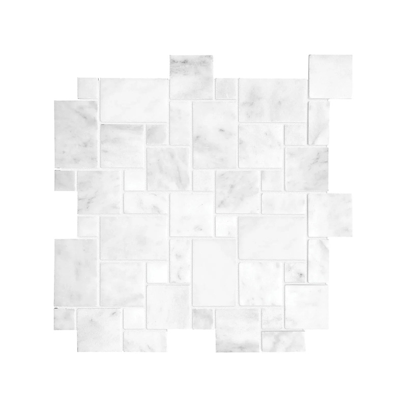 Bianco Venatino Mini Versailles Honed Marble Natural Stone Mosaics. 1 Sheet = Sq. Ft. (76-171)