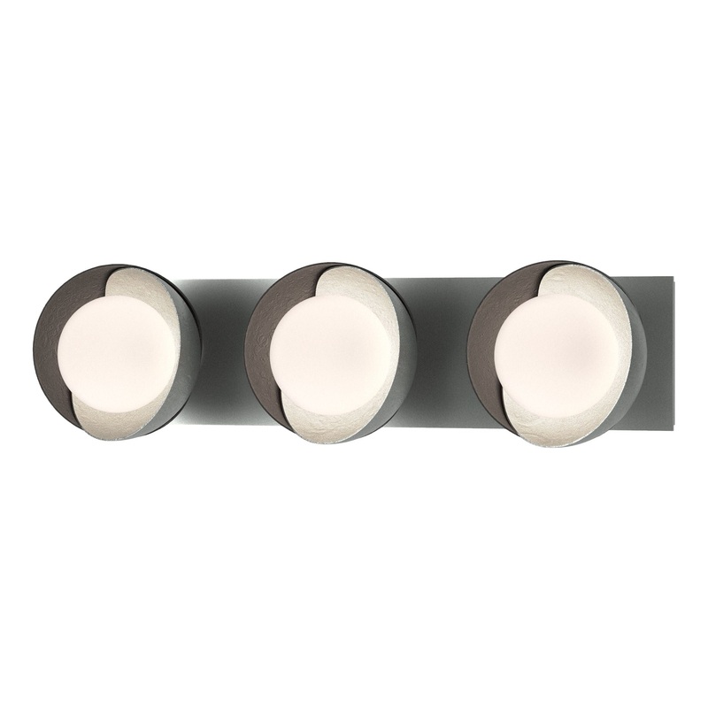 Brooklyn 3-Light Straight Double Shade Bath Sconce Vintage Platinum Black