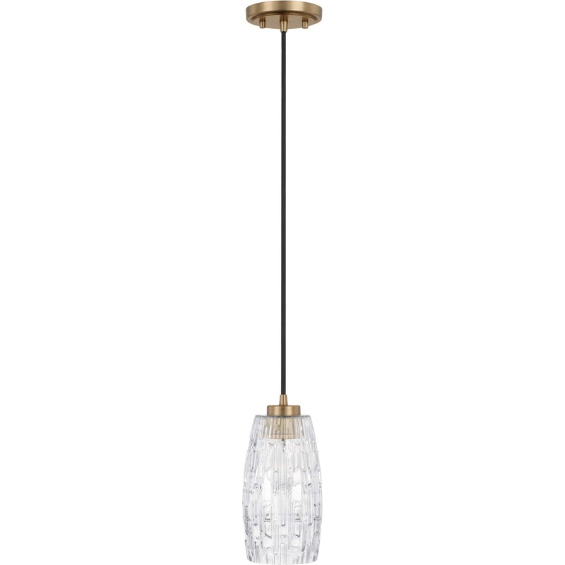 Capital Lighting 328611AD-450 Casper 1 Light Pendant Aged Brass