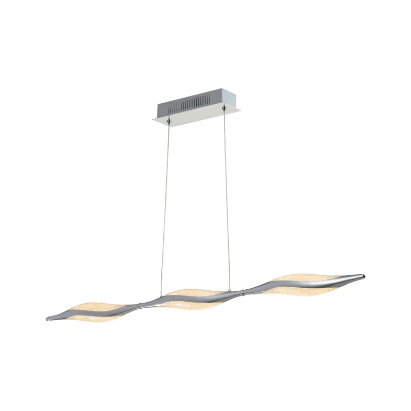 Chrome Linear Pendant with Acrylic Diffusers Chrome