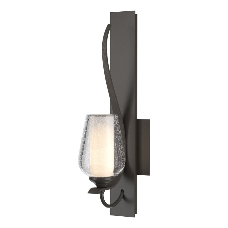 Flora Sconce Dark Smoke Seeded Glass with Opal Diffuser (ZS)