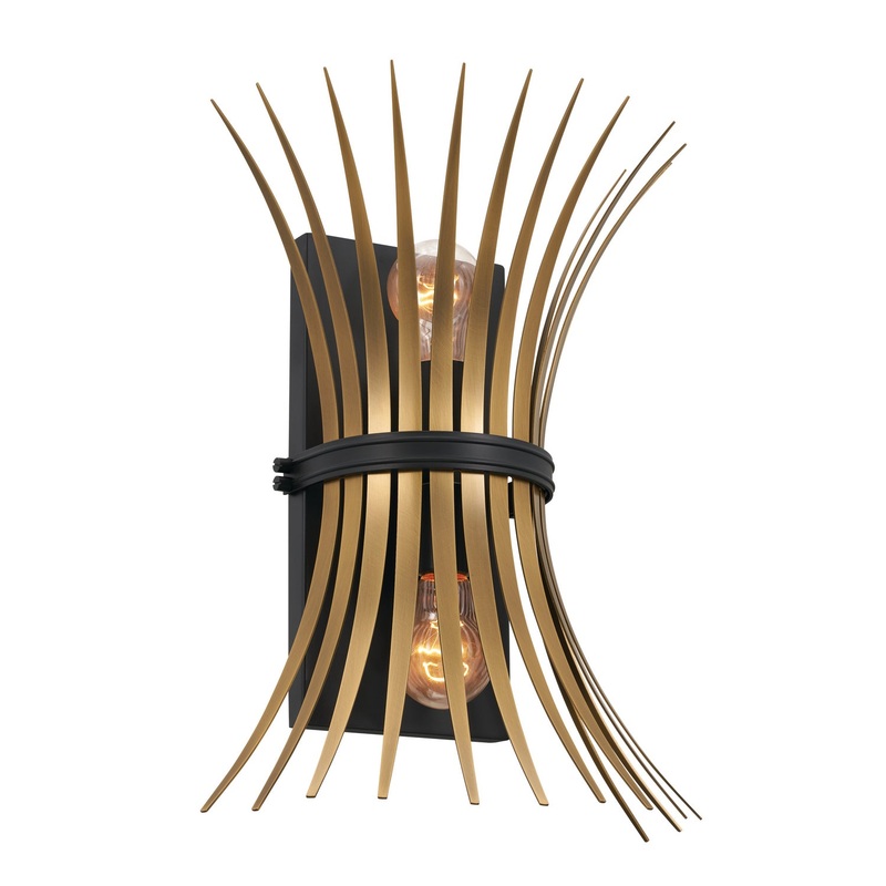 Kichler 52461BK Two Light Wall Sconce, Black