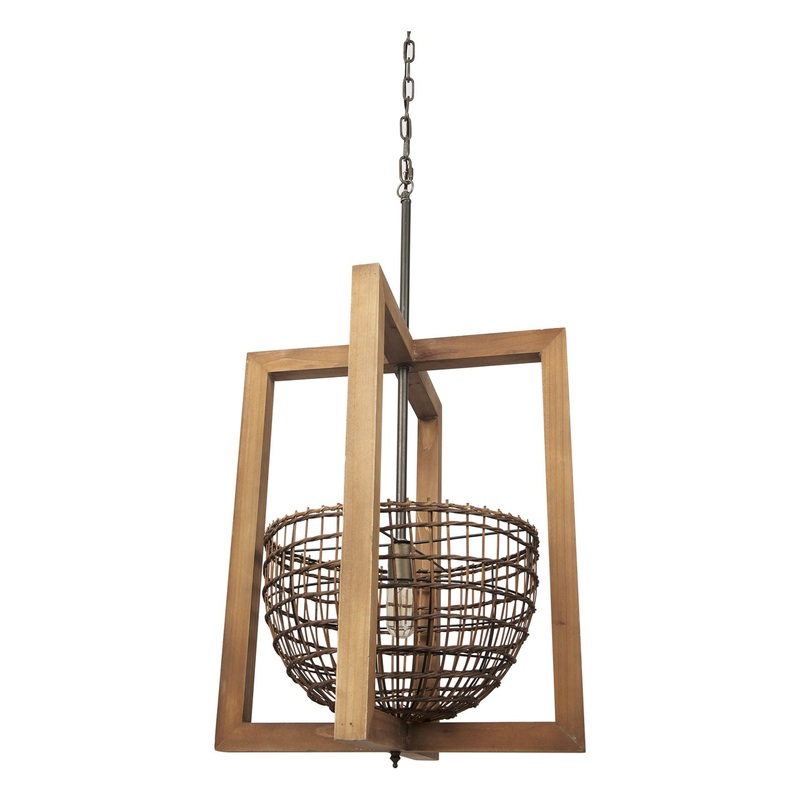 Kiley Pendant Woven | Wood