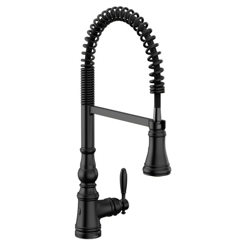 Kitchen Faucet Weymouth Touchless Pre-Rinse Spring 1 Lever ADA CALGreen Matte Black High Arc 1/3 Hole PowerBoost/MotionSense Wave 1.5 Gallons per Minute