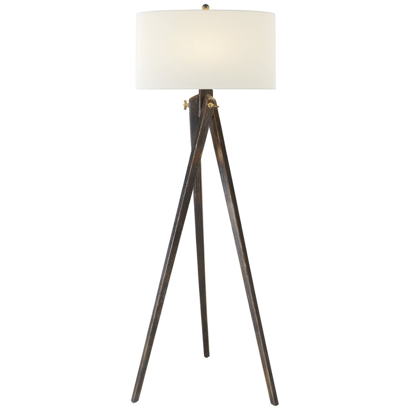One Light Floor Lamp from the Tripod Collection in Tudor Brown Stain Finish by Visual Comfort Signature