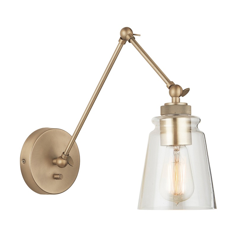One Light Wall Sconce from the Profile Collection in Aged Brass Finish by Capital Lighting