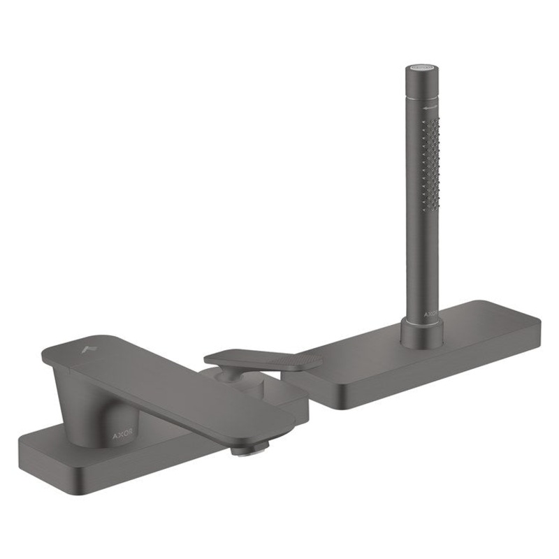 Roman Tub Trim Citterio C with Handshower and Sbox 1 Lever Cubic Cut Black Chrome WaterSense 3 Hole 5.3 Gallons per Minute