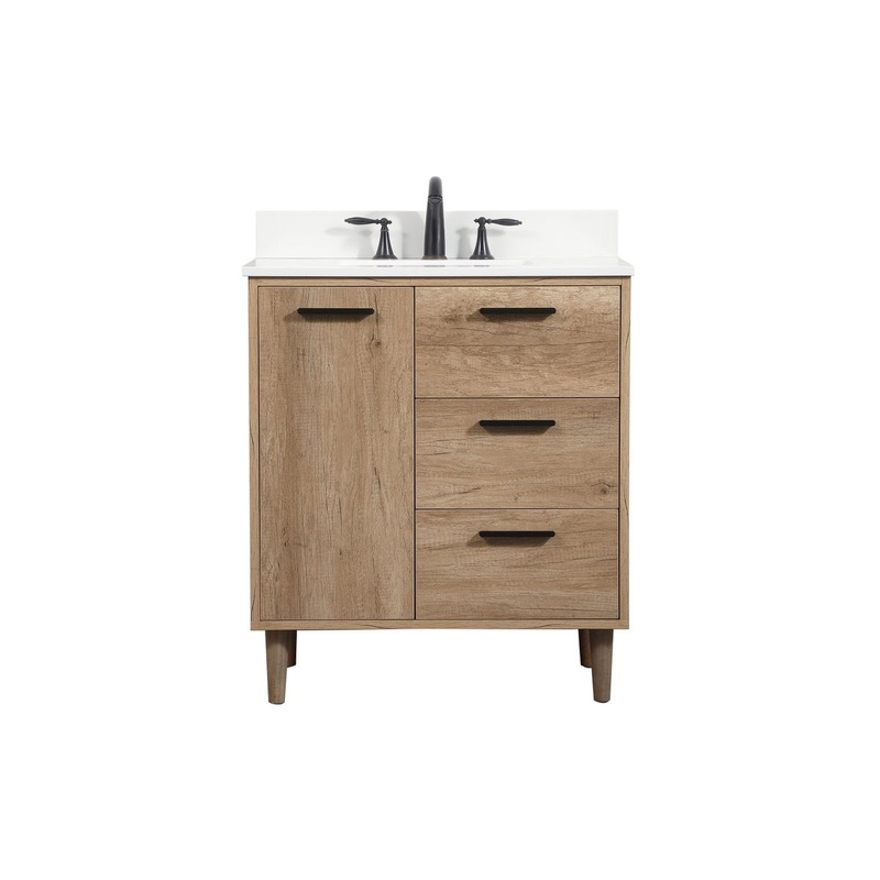Single Bathroom Vanity from the Baldwin Collection in Natural Oak Finish by Elegant Lighting
