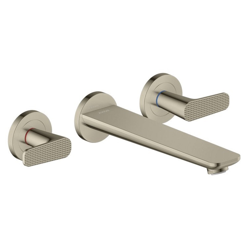 Tub Filler Trim Citterio C 2 Lever Cubic Cut Polished Nickel ADA 8 Inch Spread Wall Mount 5.3 Gallons per Minute