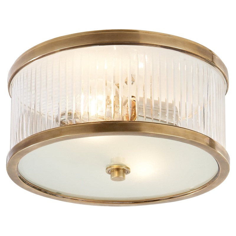Two Light Flush Mount from the Randolph Collection in Hand-Rubbed Antique Brass Finish by Visual Comfort Signature