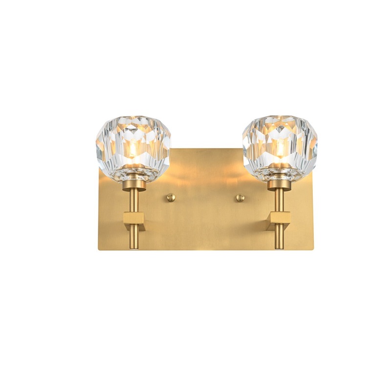 Two Light Wall Sconce from the Graham Collection in Gold And Clear Finish by Elegant Lighting