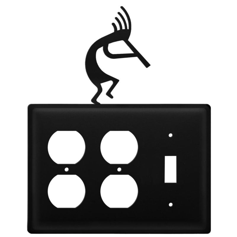 Village Wrought Iron EOOS-56 Triple Kokopelli Double Outlet and Single Switch Cover CUSTOM Product
