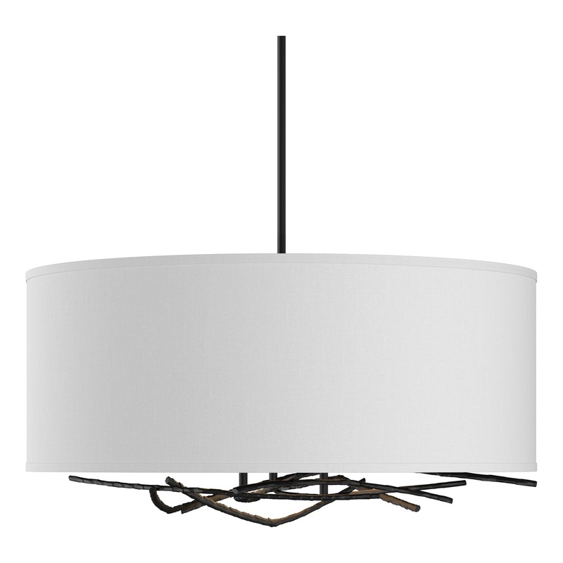 Brindille Drum Shade Pendant Black Natural Anna Shade (SF)