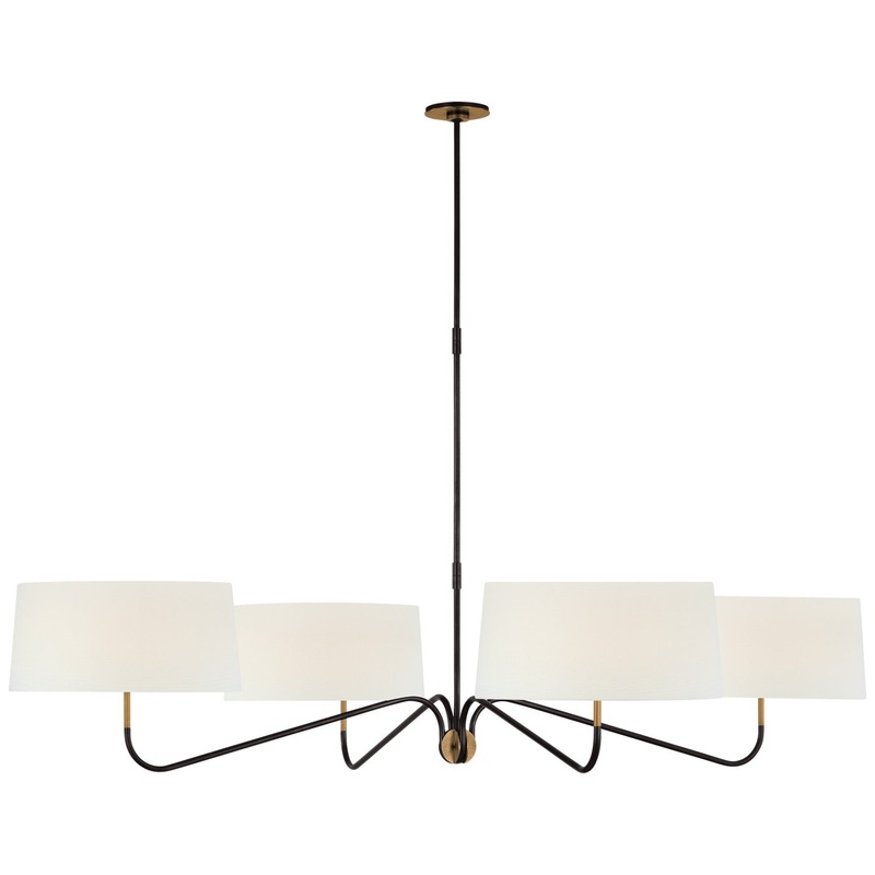 LED Chandelier from the Canto Collection in Bronze And Brass Finish by Visual Comfort Signature
