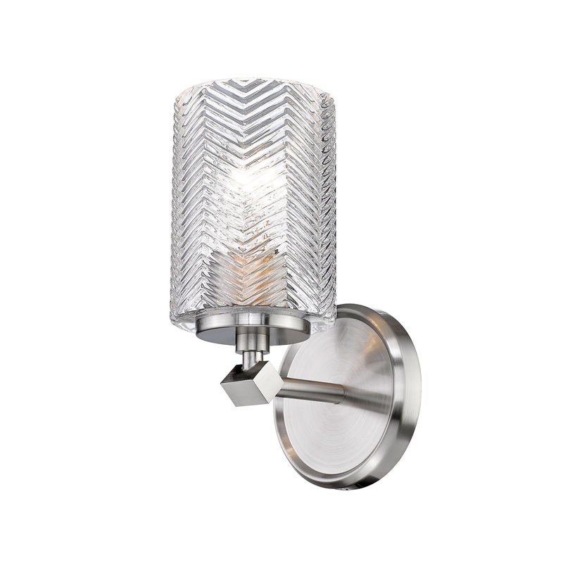 One Light Wall Sconce from the Dover Street Collection in Brushed Nickel Finish by Z-Lite